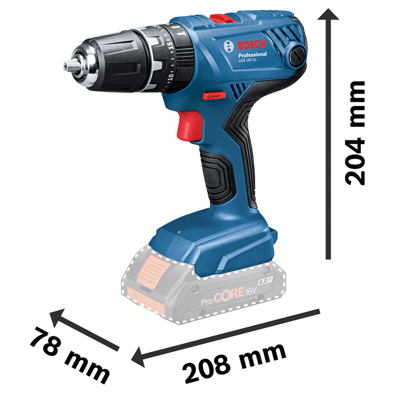 Masina de gaurit/insurubat cu percutie 18V, Li-Ion, 21-55 Nm, SOLO, tip GSB18V-21