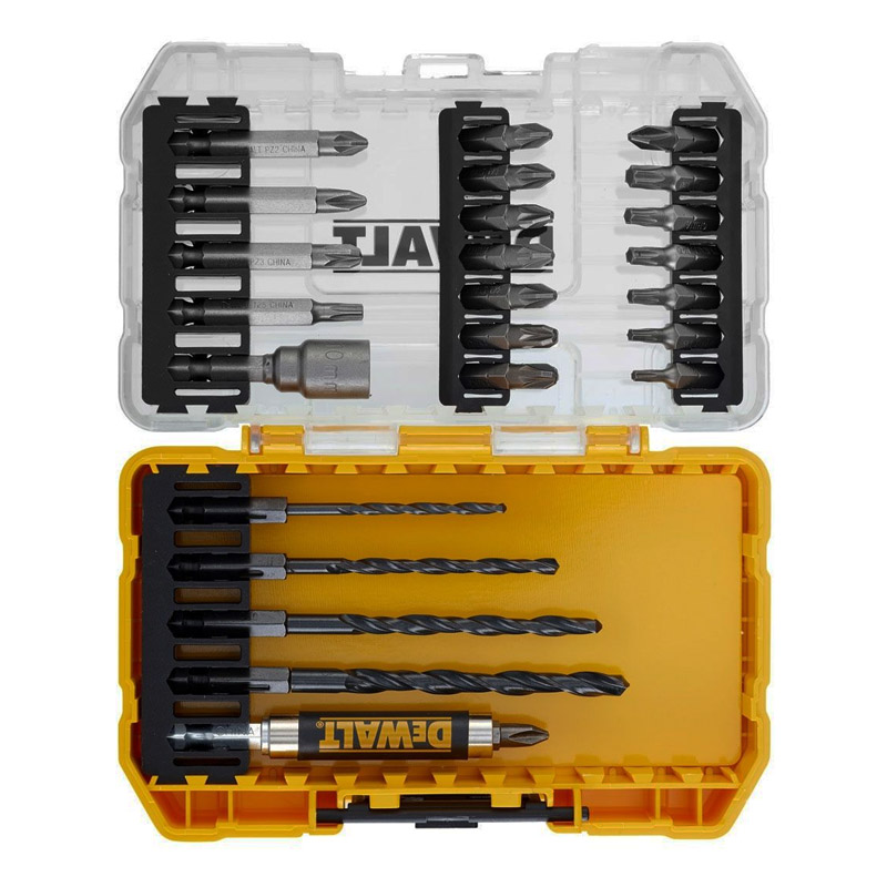 Set 25 accesorii pentru insurubare si gaurire + cana DeWalt, tip DT70707-QZ