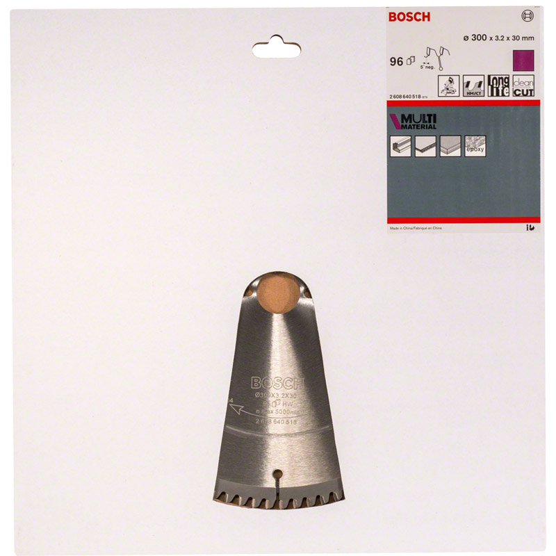 Disc pentru circular, 300 x 30 x 3.2 mm, 96T dinti, Multi Material
