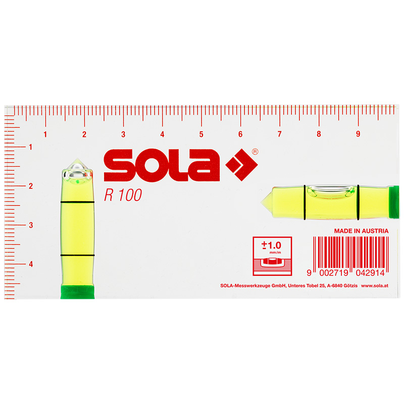 Nivela acrilica SOLA R100 Green, 2 bule
