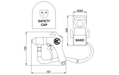 Pistol pneumatic de sablat tip 8112