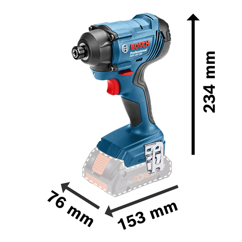 Masina de insurubat cu impact cu 2 acumulatori 18V 2.0 Ah, tip GDR 180-LI