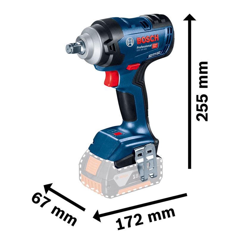 Masina de insurubat cu impact, 18V, Li-Ion, 400 Nm, SOLO, tip GDS 18V-400