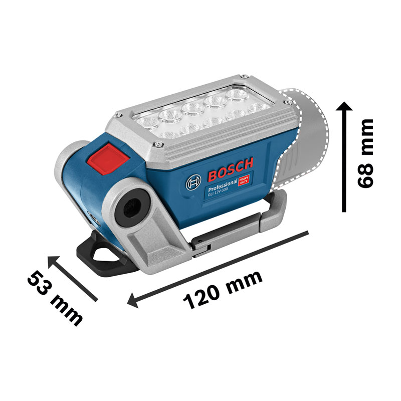 Proiector/lampa santier 10.8-12V, 330 Lm, SOLO, tip GLI 12V-330, BOSCH