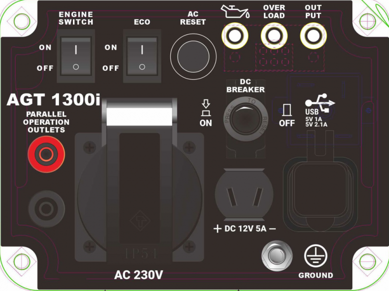 Generator de curent (inverter) monofazat, 1.1 kW, tip AGT 1300I