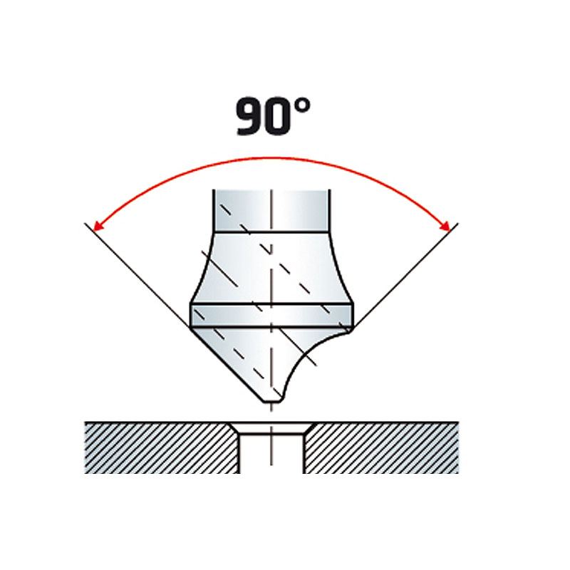 Set 6 tesitoare (zencuitoare) pentru metale, 6.3 - 20.5mm, 90 grade
