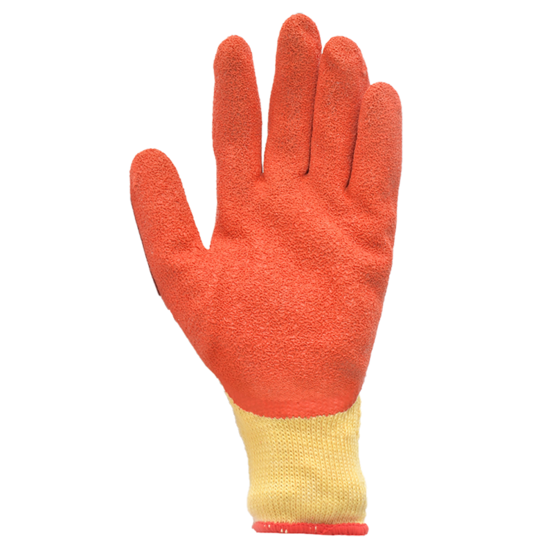 Manusi tricotate impregnate latex orange, marimea 10