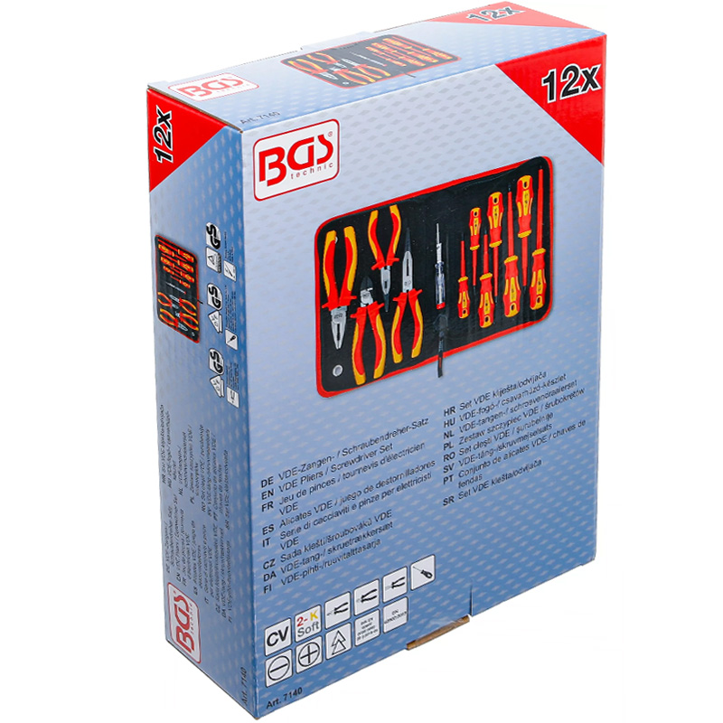 Set 12 scule BGS izolate VDE 1000V Set 12 scule BGS izolate VDE 1000V