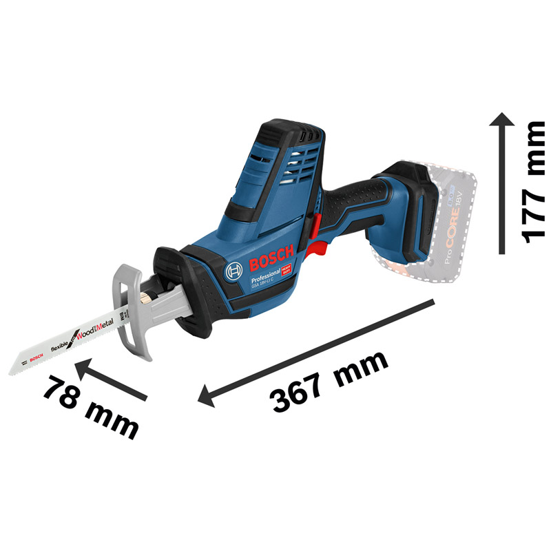 Fierastrau alternativ (sabie) 18V, SOLO, tip GSA 18V-LI C Click&Go