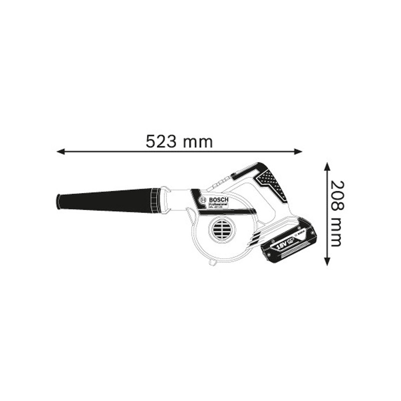 Suflanta de aer compatibila cu acumulatori 18V cu ACCESORII, SOLO, Bosch, tip GBL 18V-120
