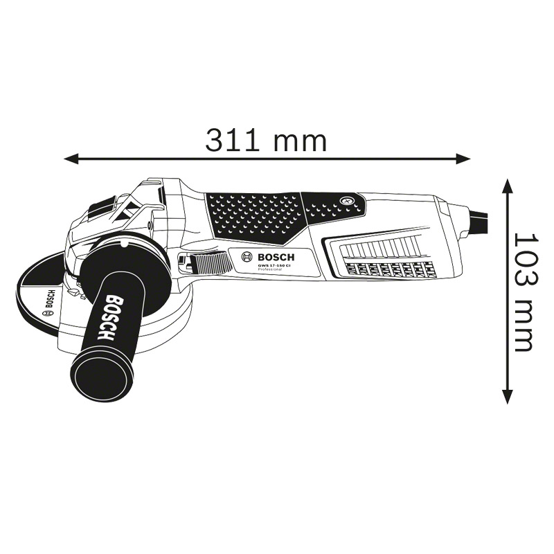 Polizor unghiular 150mm, 1700W tip GWS 17-150 CI