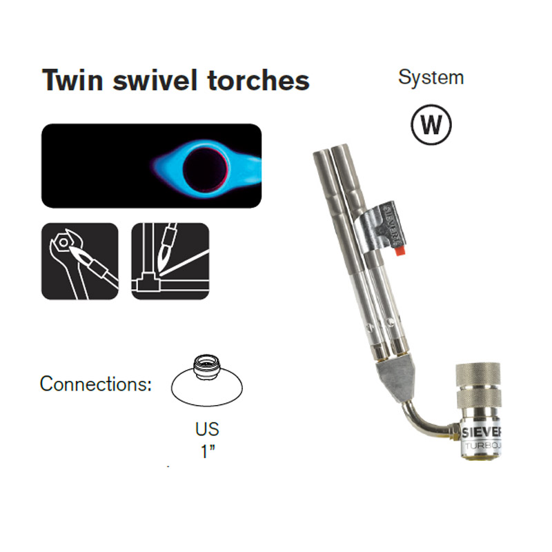 Arzator pentru lipire turbojet Sievert TWIN, aprindere piezoelectrica,conectare UNEF 1''(US), (fara doza de gaz)