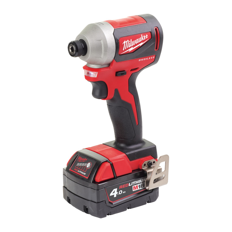 Masina de insurubat cu impact 18V, 2 x 4.0 Ah Li-Ion, 1/4