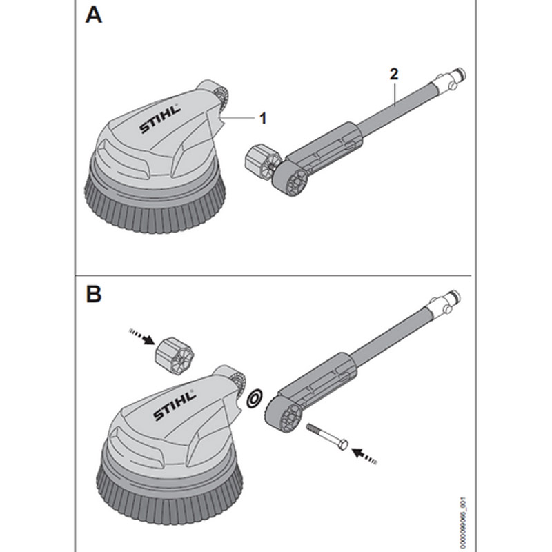 Perie rotativa pentru aparatele de spalat STIHL din gama RE