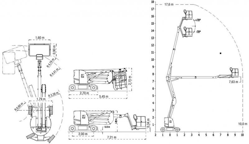 Platforma-nacela telescopica dublu articulata de interior-exterior IT150E