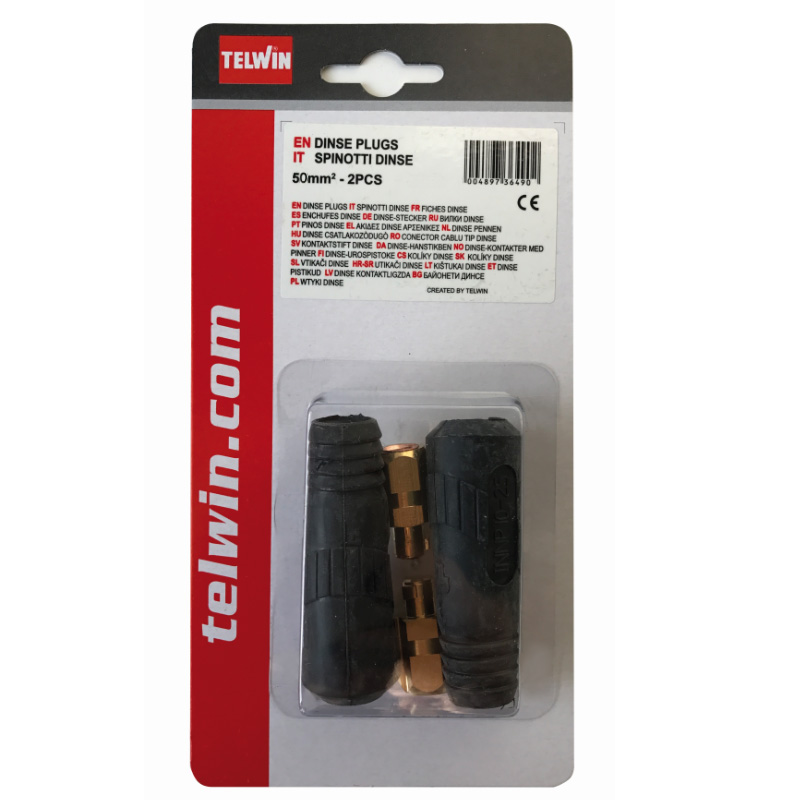 Set 2 conectori-mufa tata pentru cablu sudura de 50mm², Telwin