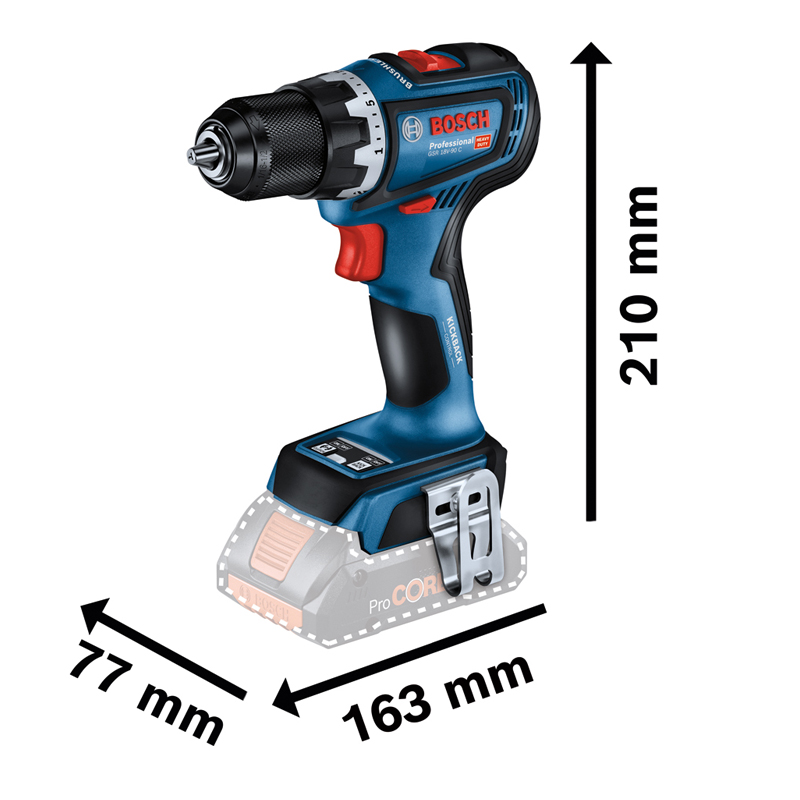 Masina de gaurit/insurubat cu acumulator ProCORE 2x18V/4Ah, 64Nm, L-BOXX, tip GSR 18V-90 C