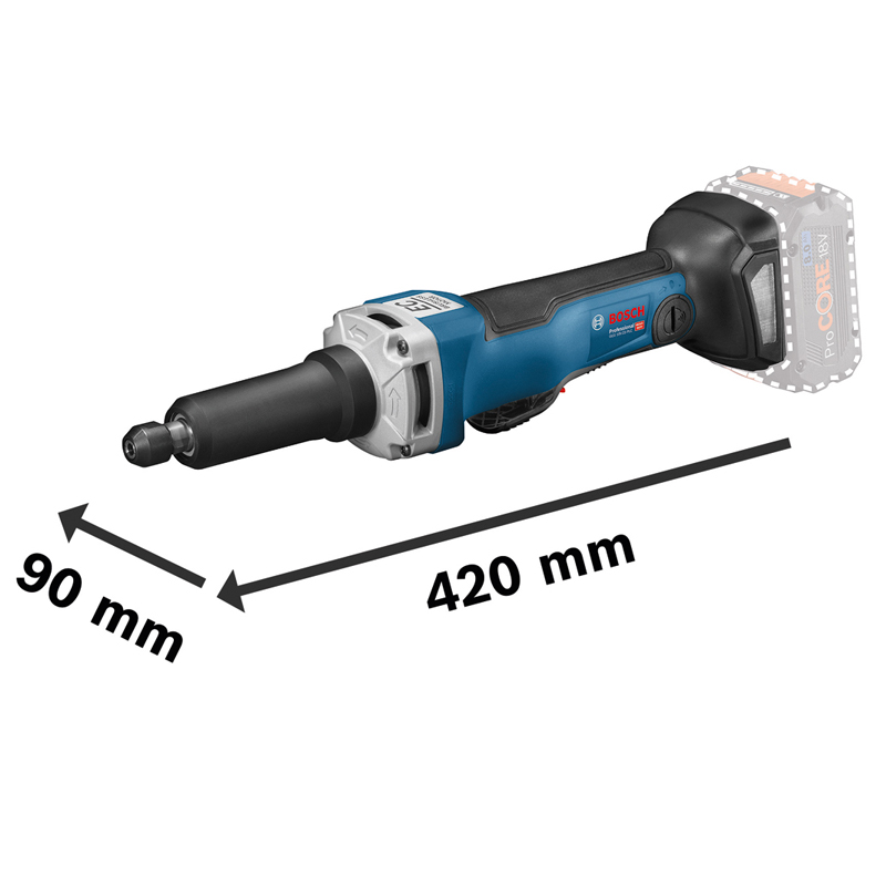 Polizor drept cu acumulator Li-ION 18V si bucsa elastica 6 mm, L-BOXX, tip GGS 18V-23 PLC