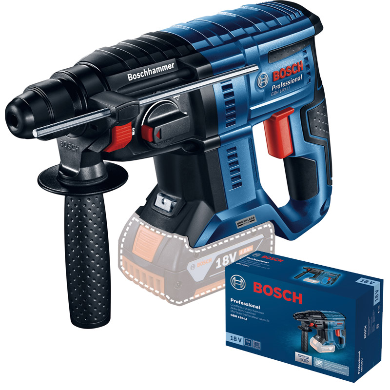 Set profesional 3 scule 18V: GBH 180-LI, GWS 180-LI, GDX 180-LI, 2 x GBA 18V 5.0 Ah, incarcator GAL 1880 CV in geanta textila Bosch