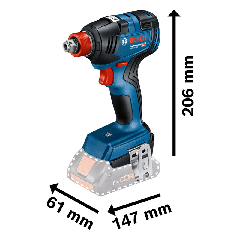 Set 2 scule 18V: GDX 18V-200, GSR 18V-50+ 2 x GBA 18V 4.0Ah + GAL 18V-40 in L-BOXX