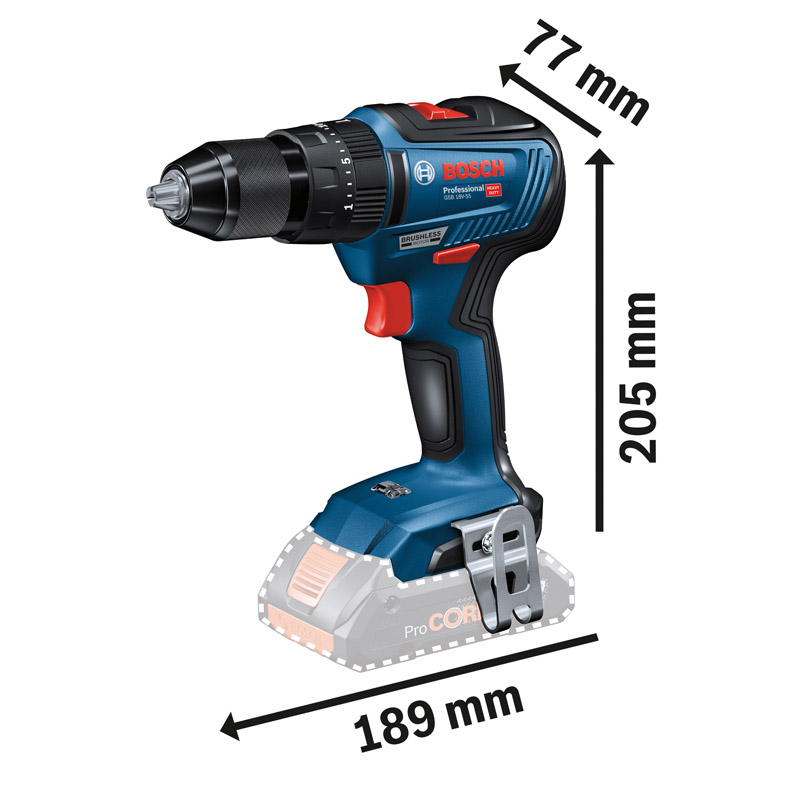 Set 2 scule 18V: GDX 18V-200, GSR 18V-50+ 2 x GBA 18V 4.0Ah + GAL 18V-40 in L-BOXX