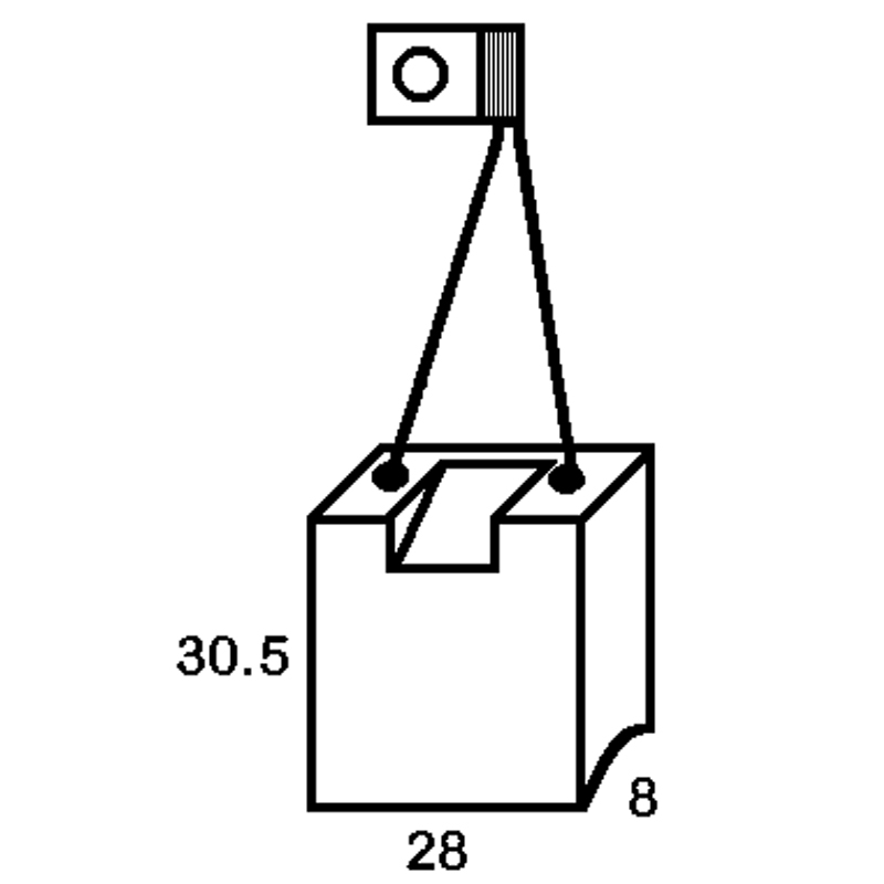 Set 4 perii colectoare pentru stivuitoare, 30.5 x 28 x 8 mm