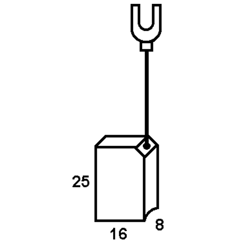 Set 4 perii colectoare pentru stivuitoare, 25 x 16 x 8 mm