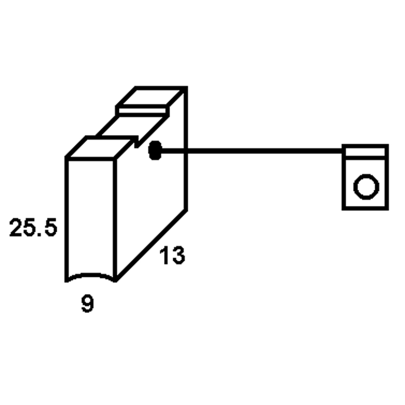 Set 4 perii colectoare pentru stivuitoare, 25.5 x 13 x 9 mm