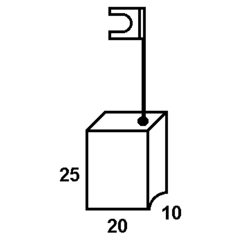 Set 4 perii colectoare pentru stivuitoare, 25 x 20 x 10 mm