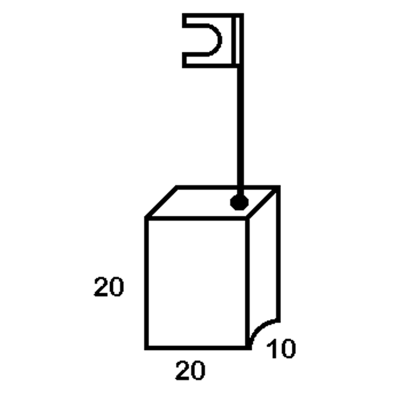 Set 4 perii colectoare pentru stivuitoare, 20 x 20 x 10 mm