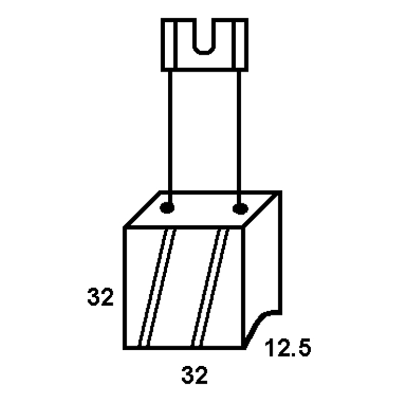 Set 4 perii colectoare pentru stivuitoare, 32 x 32 x 12.5 mm