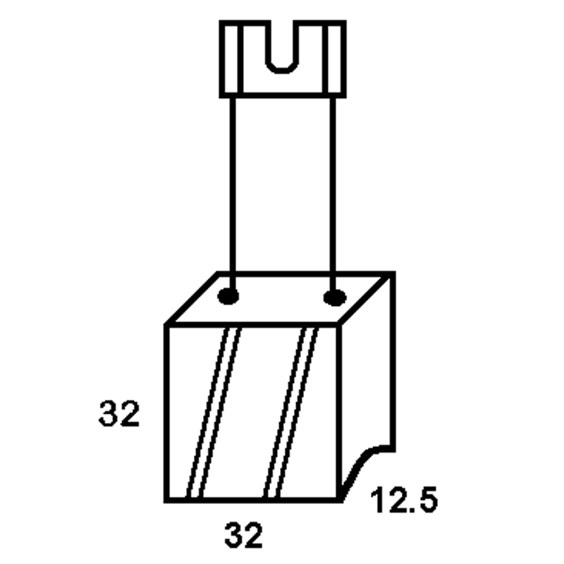 Set 4 perii colectoare pentru stivuitoare, 32 x 32 x 12.5 mm