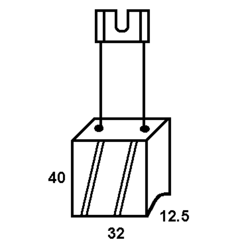 Set 4 perii colectoare pentru stivuitoare, 40 x 32 x 12.5 mm