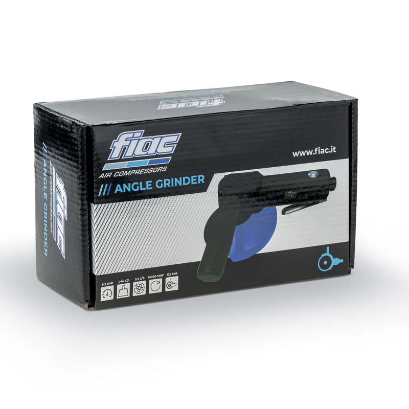 Polizor unghiular pneumatic FIAC, 125 mm, 720 W, 10000 rpm, 140 l/min