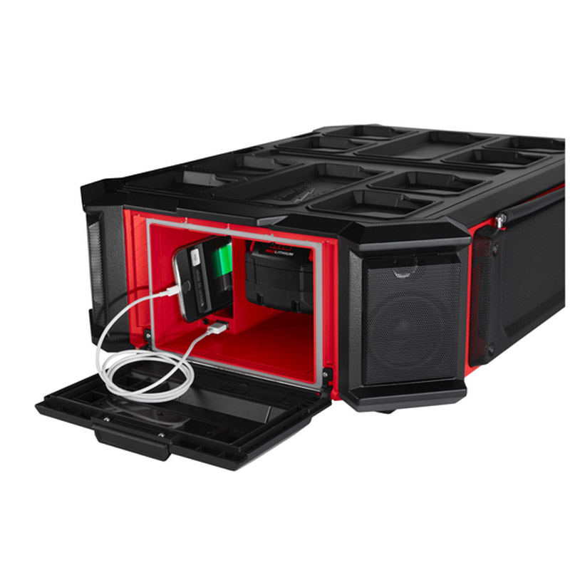 Radio santier cu dubla alimentare 220 V/18V, incarcator incorporat, SOLO, Milwaukee M18 PRCDAB