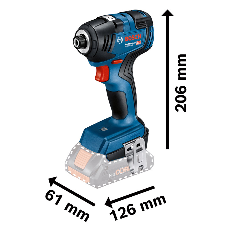 Masina de insurubat cu impact 18V, 2x4.0Ah, tip GDR 18V-200