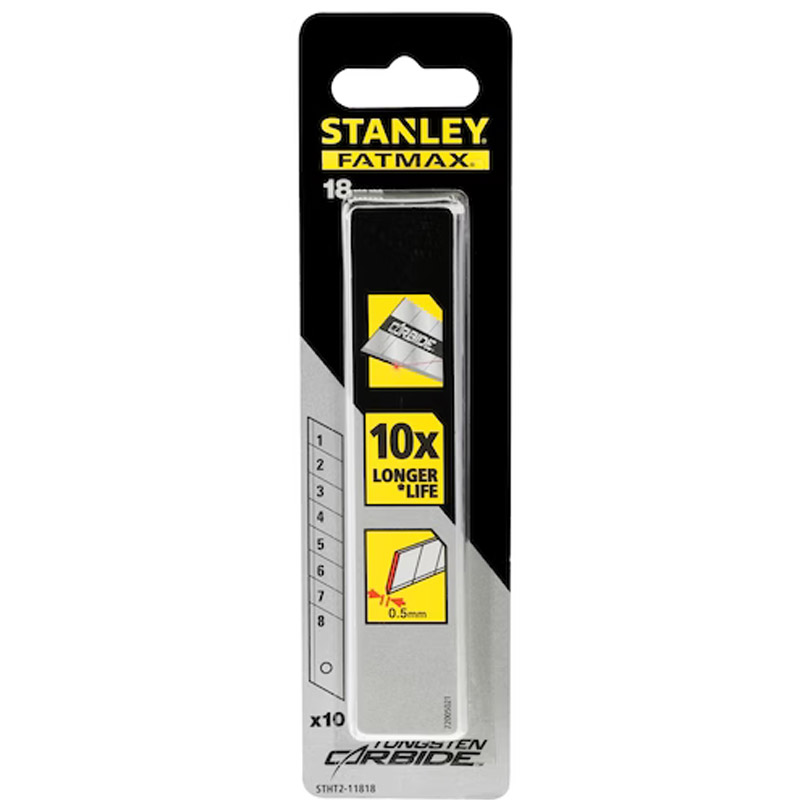 Set 10 lame fractionabile TUNGSTEN STANLEY® FATMAX® CARBIDE™, 18 mm x 10