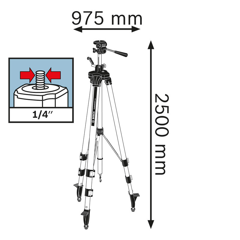 Trepied (stativ) pentru nivele, prindere 1/4