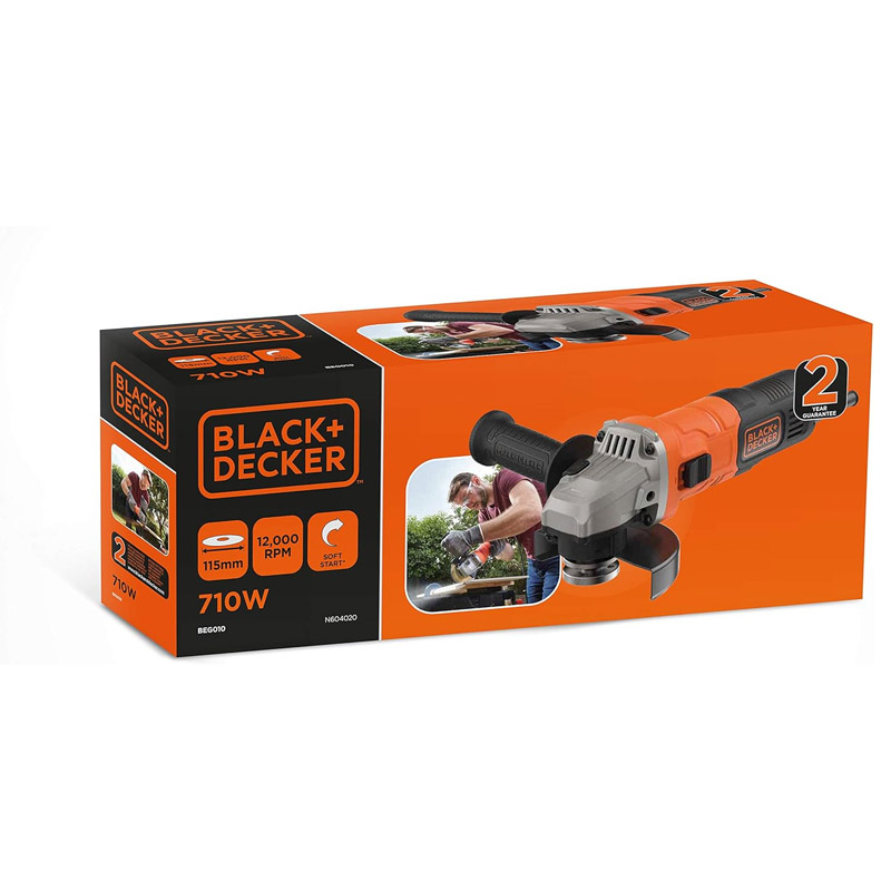 Polizor unghiular Black&Decker, 115mm, 710W, 11000rpm, tip BEG010-QS