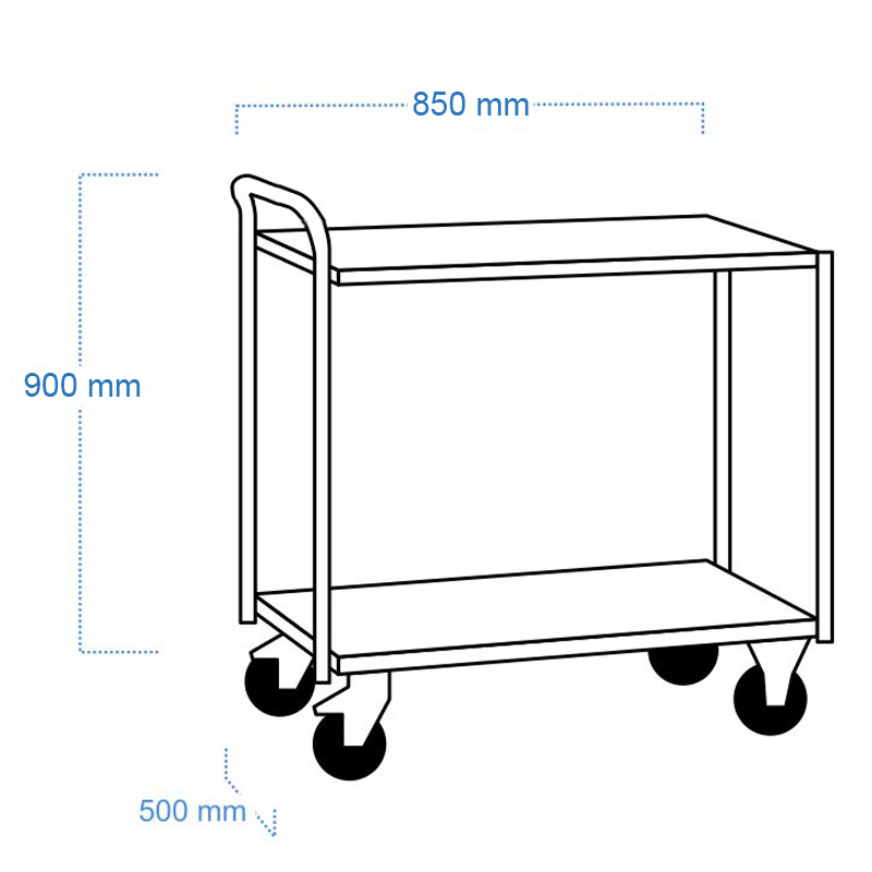 Carucior industrial, 2 polite, capacitate 300 kg, RUNNER SMALL 2 AC