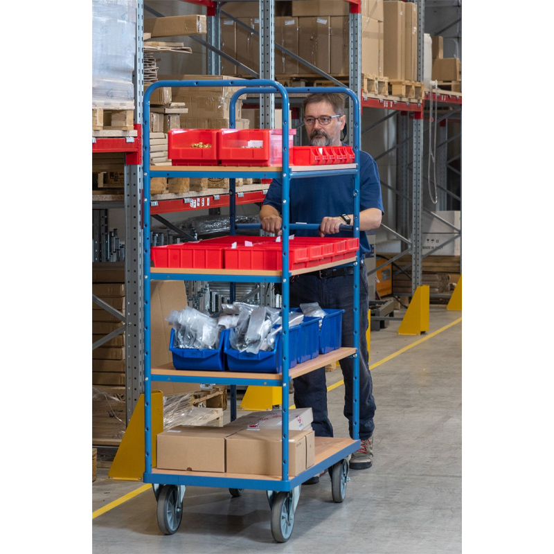 Carucior industrial inalt, 4 polite, capacitate 500 kg, RUNNER BIG 4AC