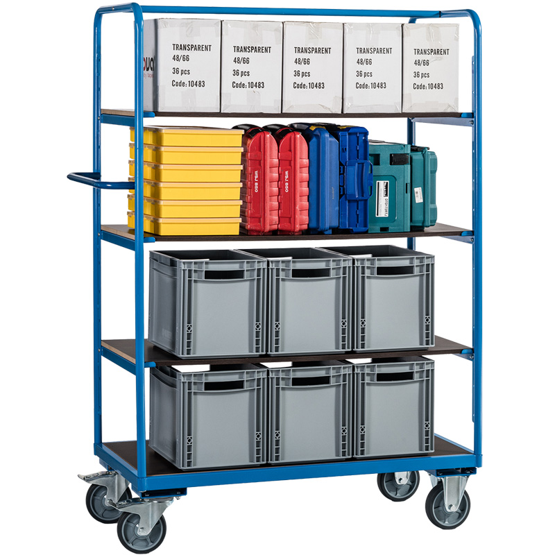 Carucior industrial inalt, 4 polite, capacitate 500 kg, RUNNER BIG 4AC