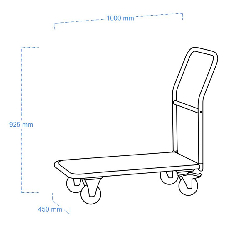 Carucior de transport mic, 1 polita, capacitate 250 kg