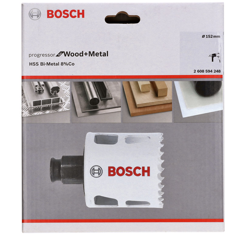 Carota Bimetal-Cobalt, 152 mm, BOSCH PROGRESSOR, pentru metal, plastic, lemn