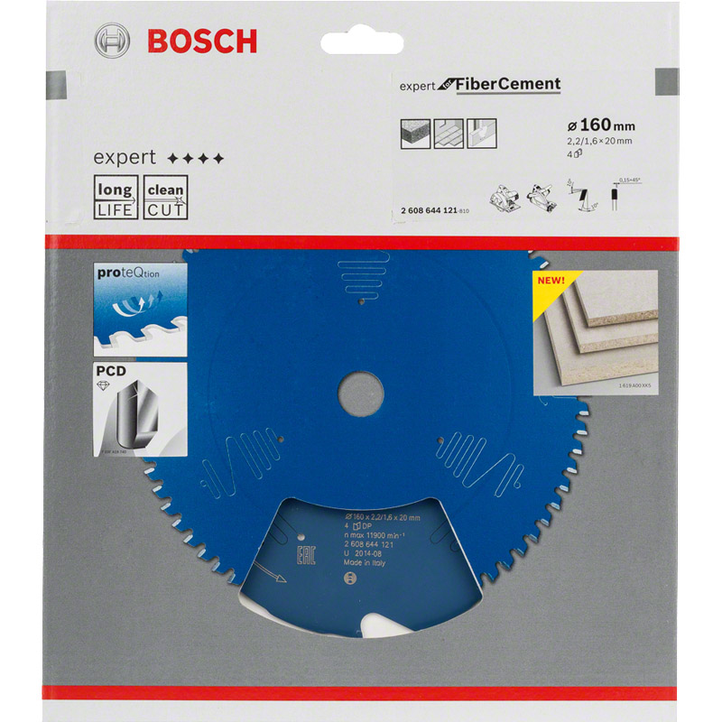 Disc (panza) pentru circular, 160 x 20 mm, Z4 dinti, Expert for Fibre Cement