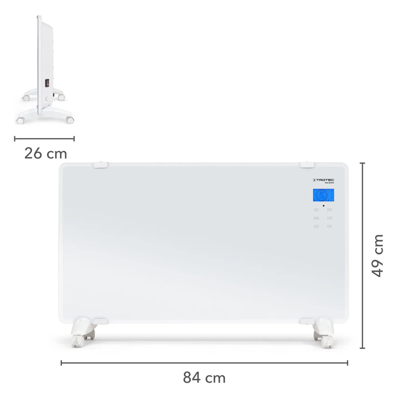 Convector electric din sticla Design TCH 2010E, 2000W, alb