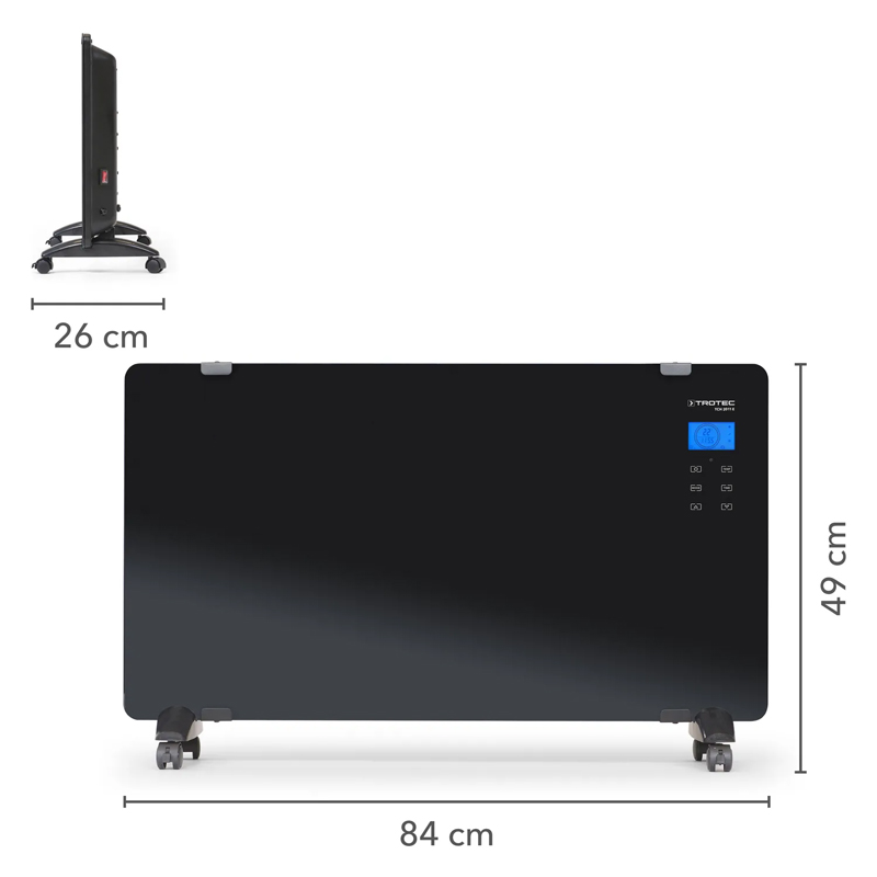 Convector electric din sticla Design TCH 2011E, 2000W, negru