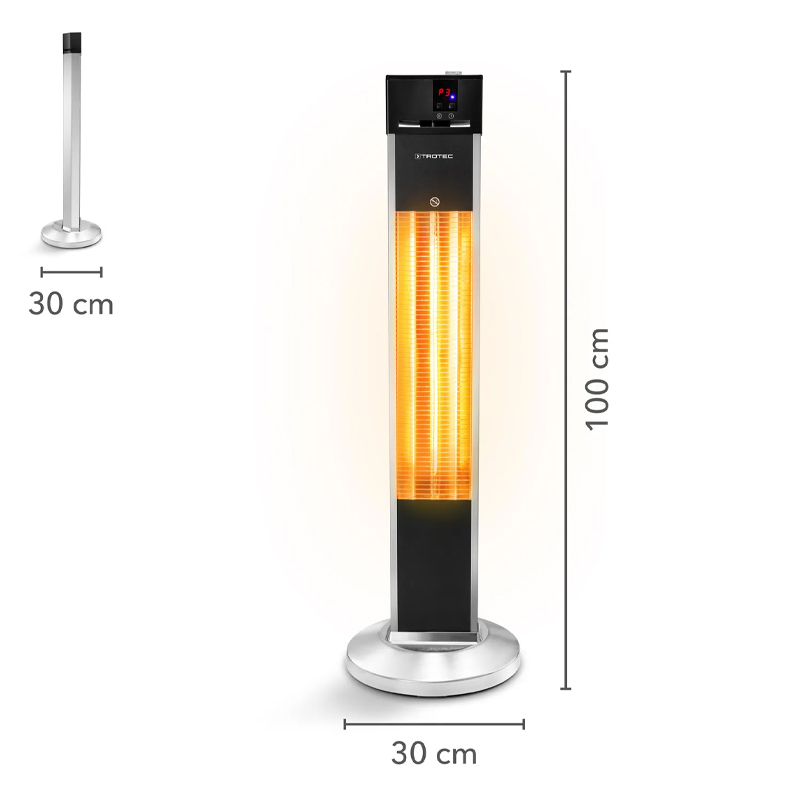 Incalzitor electric pentru terase cu infrarosii cu picior, TROTEC tip IRS2000E