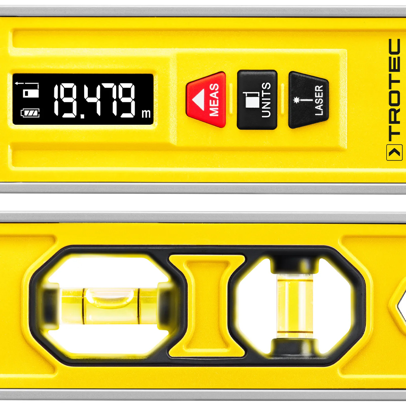 Aparat de masurat 3-in-1, nivela cu 2 bule, nivela laser, telemetru, tip BD1L, Trotec
