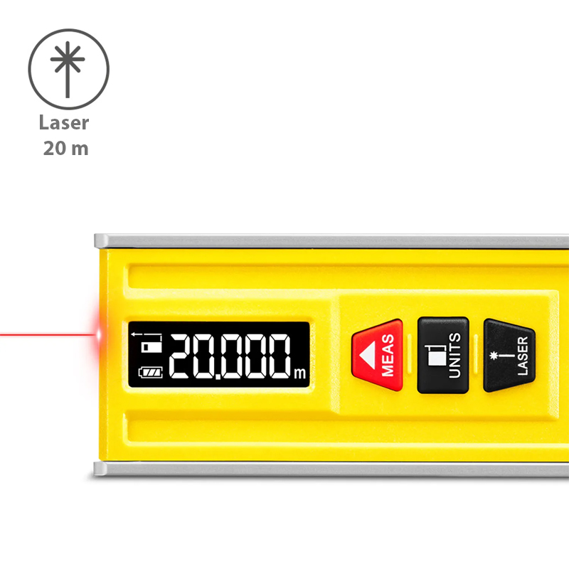 Aparat de masurat 3-in-1, nivela cu 2 bule, nivela laser, telemetru, tip BD1L, Trotec